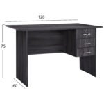 ΓΡΑΦΕΙΟ ΜΕΛΑΜΙΝΗΣ HAYDEN 120x60x75Υεκ.ΜΕ 3 ΣΥΡΤΑΡΙΑ ΣΕ ΑΝΘΡΑΚΙ ΧΡΩΜΑ HM2268.01 - Image 2