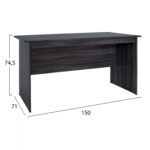 ΓΡΑΦΕΙΟ ΜΕΛΑΜΙΝΗΣ HAYDEN 150x71x74,5 HM2284.01 ΣΕ ΑΝΘΡΑΚΙ ΧΡΩΜΑ - Image 2