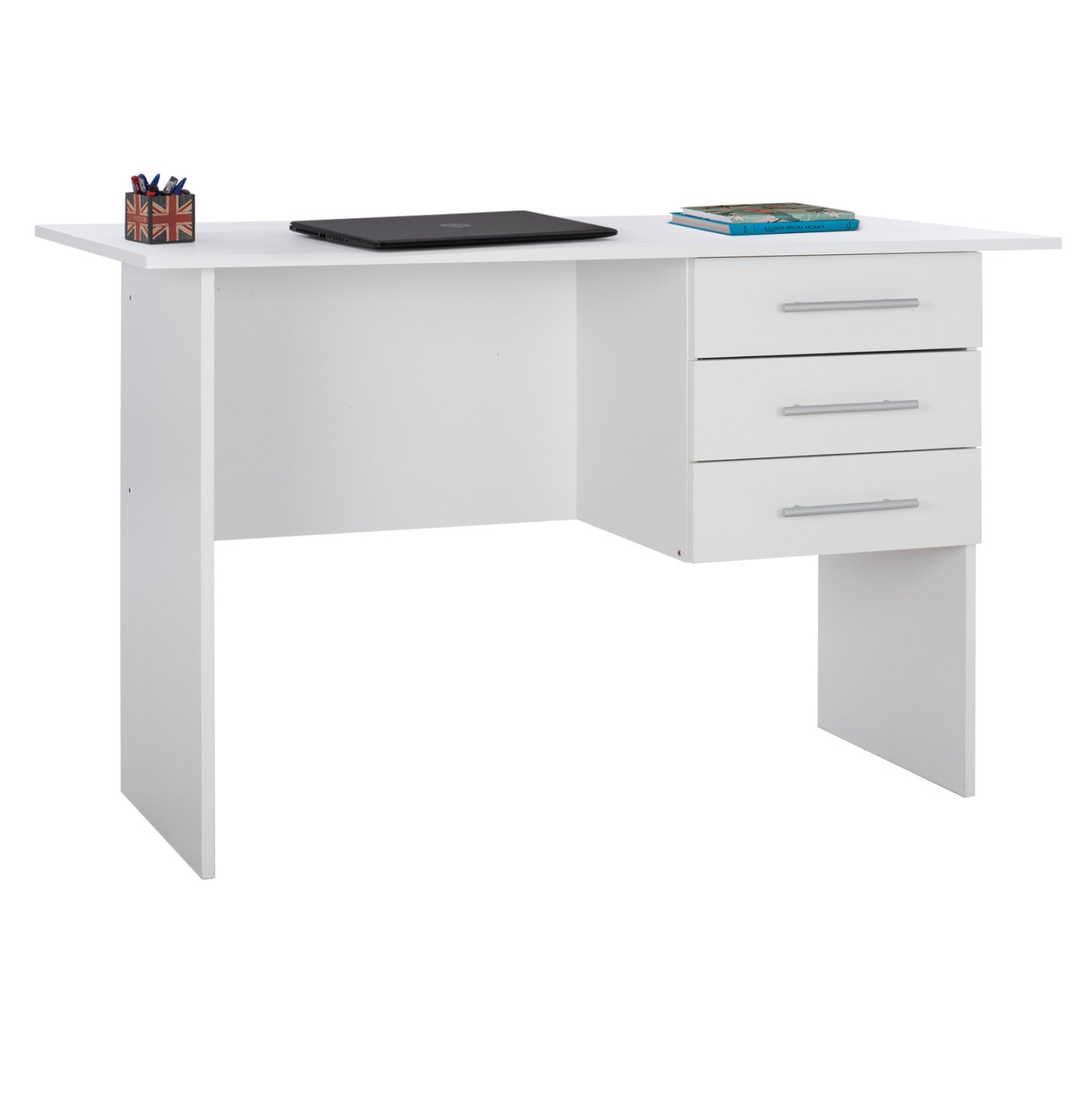 grafeio-melaminis-ensley-fb9202905-me-3- ΓΡΑΦΕΙΟ ΜΕΛΑΜΙΝΗΣ ENSLEY HM2029.05 ΜΕ 3 ΣΥΡΤΑΡΙΑ ΛΕΥΚΟ 120X60X76 εκ. - Image 1