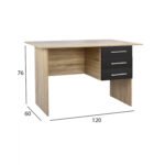 ΓΡΑΦΕΙΟ ΜΕΛΑΜΙΝΗΣ ENSLEY HM2029.04 ΜΕ 3 ΣΥΡΤΑΡΙΑ SONAMA-ΓΚΡΙ 120X60X76 εκ. - Image 2