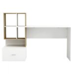 ΓΡΑΦΕΙΟ ΜΕΛΑΜΙΝΗΣ ΜΕ ΒΙΒΛΙΟΘΗΚΗ SYNDYA HM8993.02 ΛΕΥΚΟ SONAMA 149x48x105Y εκ. - Image 2