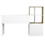 ΓΡΑΦΕΙΟ ΜΕΛΑΜΙΝΗΣ ΜΕ ΒΙΒΛΙΟΘΗΚΗ SYNDYA HM8993.02 ΛΕΥΚΟ SONAMA 149x48x105Y εκ. - Image 5