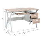 ΓΡΑΦΕΙΟ VITINO HM2130.01 ΜΕΛΑΜΙΝΗ-ΜΕΤΑΛΛΟ ΣΕ SONAMA-ΛΕΥΚΟ 120X60X76εκ. - Image 2