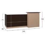 ΓΡΑΦΕΙΟ ΥΠΟΔΟΧΗΣ DALTON HM2068.01 ΜΕΛΑΜΙΝΗ ΣΕ WENGE-ΜΠΕΖ 240x80x106Υεκ. - Image 2