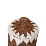 ΚΑΛΑΘΙΑ ΨΑΘΙΝΑ ΣΤΡΟΓΓΥΛΑ ΜΕ ΚΑΠΑΚΙ ΣΕΤ 3τμχ HM4306 ΣΕ ΦΥΣΙΚΟ-ΛΕΥΚΟ Φ42x63Υεκ. - Image 6