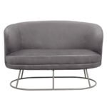 ΚΑΝΑΠΕΣ 2ΘΕΣΙΟΣ ARIEN HM8492.01 ΑΠΟ ΒΕΛΟΥΔΟ ΓΚΡΙ ΜΕ ΑΣΗΜΙ ΒΑΣΗ 125Χ80Χ84Υ εκ. - Image 3