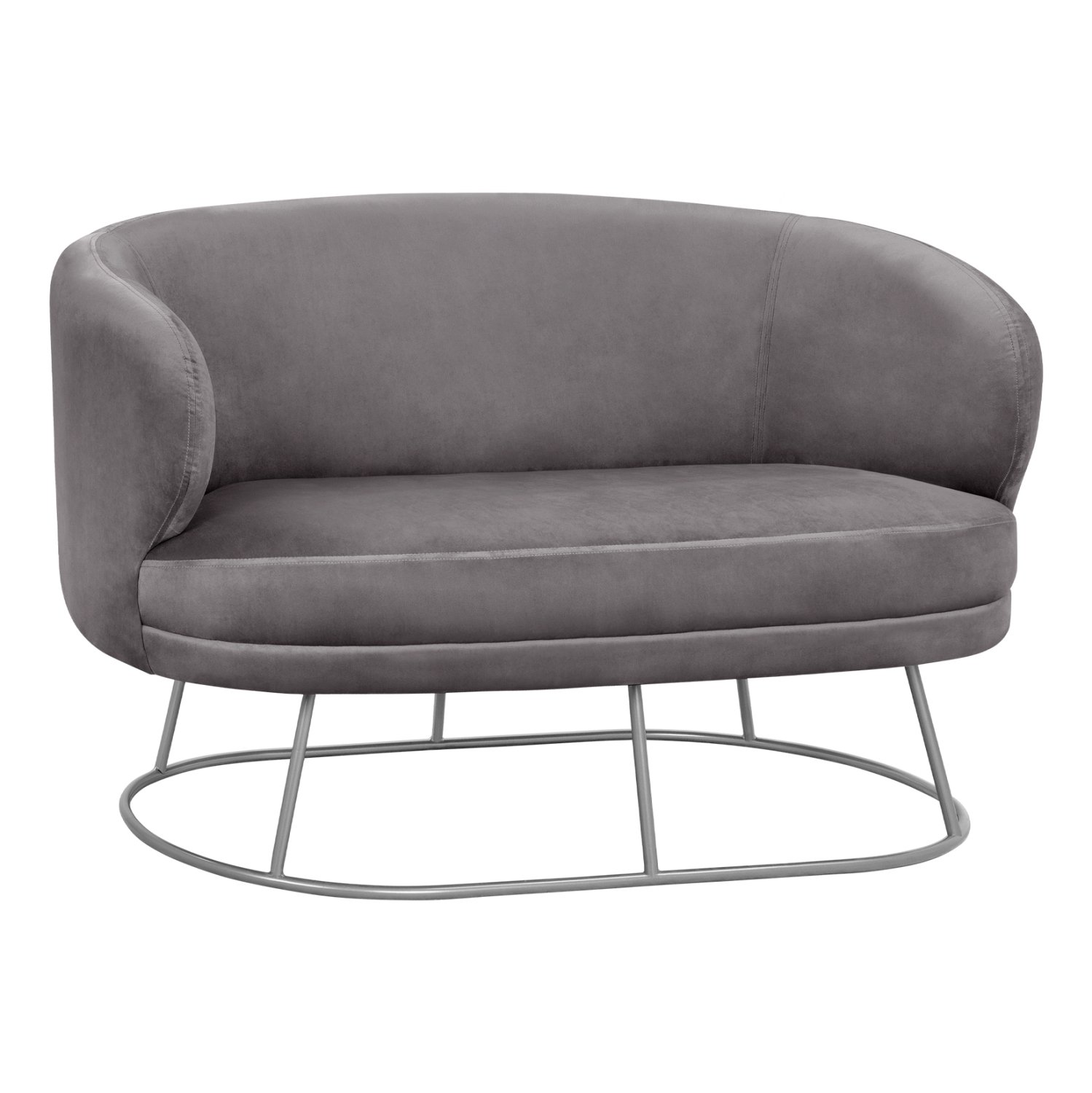 kanapes-2thesios-fb9849201-apo-beloydo-g ΚΑΝΑΠΕΣ 2ΘΕΣΙΟΣ ARIEN HM8492.01 ΑΠΟ ΒΕΛΟΥΔΟ ΓΚΡΙ ΜΕ ΑΣΗΜΙ ΒΑΣΗ 125Χ80Χ84Υ εκ. - Image 1