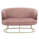 ΚΑΝΑΠΕΣ 2ΘΕΣΙΟΣ ARIEN HM8492.02 ΑΠΟ ΒΕΛΟΥΔΟ ΣΑΠΙΟ ΜΗΛΟ ΜΕ ΧΡΥΣΗ ΒΑΣΗ 125X80X84Y εκ. - Image 3