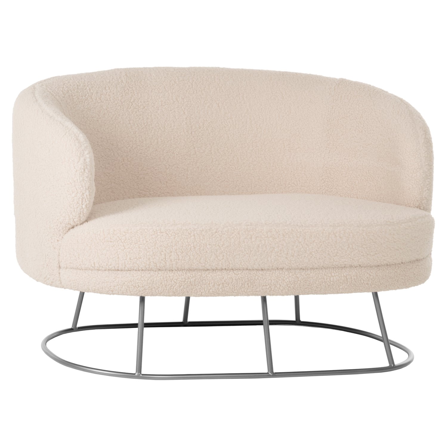 kanapes-2thesios-fb9849223-apo-leyko-mpo ΚΑΝΑΠΕΣ 2ΘΕΣΙΟΣ ARIEN HM8492.23 ΑΠΟ ΛΕΥΚΟ ΜΠΟΥΚΛΕ ΜΕ ΑΣΗΜΙ ΒΑΣΗ 125X80X84Y εκ. - Image 1