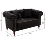ΚΑΝΑΠΕΣ 2ΘΕΣΙΟΣ Τ. CHESTERFIELD CIELLE ΣΕ ΧΡΩΜΑ ΚΑΦΕ HM3184.03 152x85x80 εκ. - Image 2