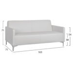 ΚΑΝΑΠΕΣ 3ΘΕΣΙΟΣ NELLIE HM3159.32 ΜΕ ΛΕΥΚΟ PU 163x71x71Υ εκ. - Image 2