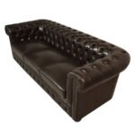 ΚΑΝΑΠΕΣ 3ΘΕΣΙΟΣ T.CHESTERFIELD HM3009.01 ΤΕΧΝΟΔΕΡΜΑ ΣΚΟΥΡΟ ΚΑΦΕ 208x90x73Υ εκ. - Image 4