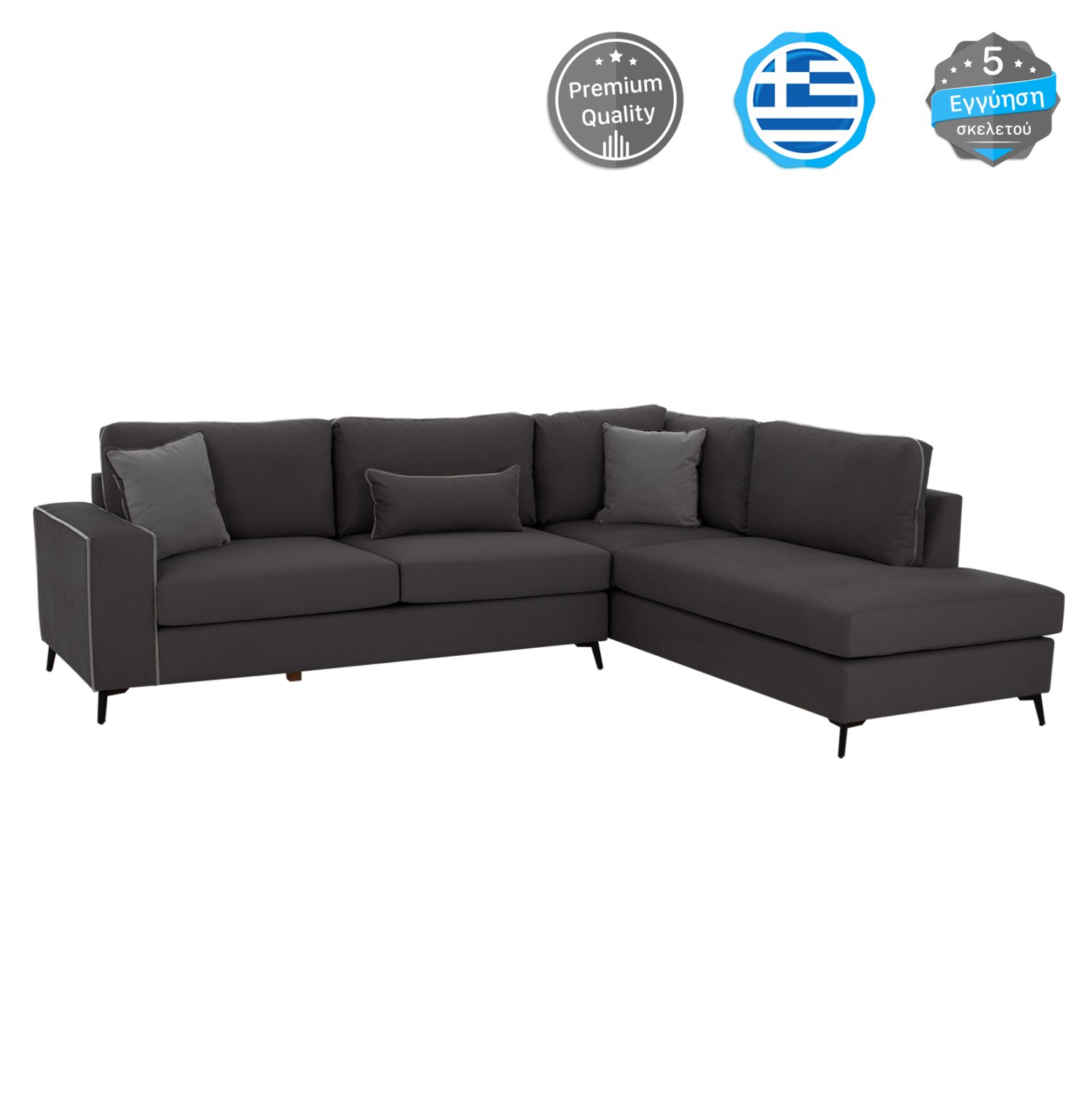 kanapes-dexia-gonia-yfasma-alekiasto-gkr ΚΑΝΑΠΕΣ ΔΕΞΙΑ ΓΩΝΙΑ DIVA ΥΦΑΣΜΑ ΑΛΕΚΙΑΣΤΟ ΓΚΡΙ 290x235x94Yεκ. HM3254.10R - Image 1