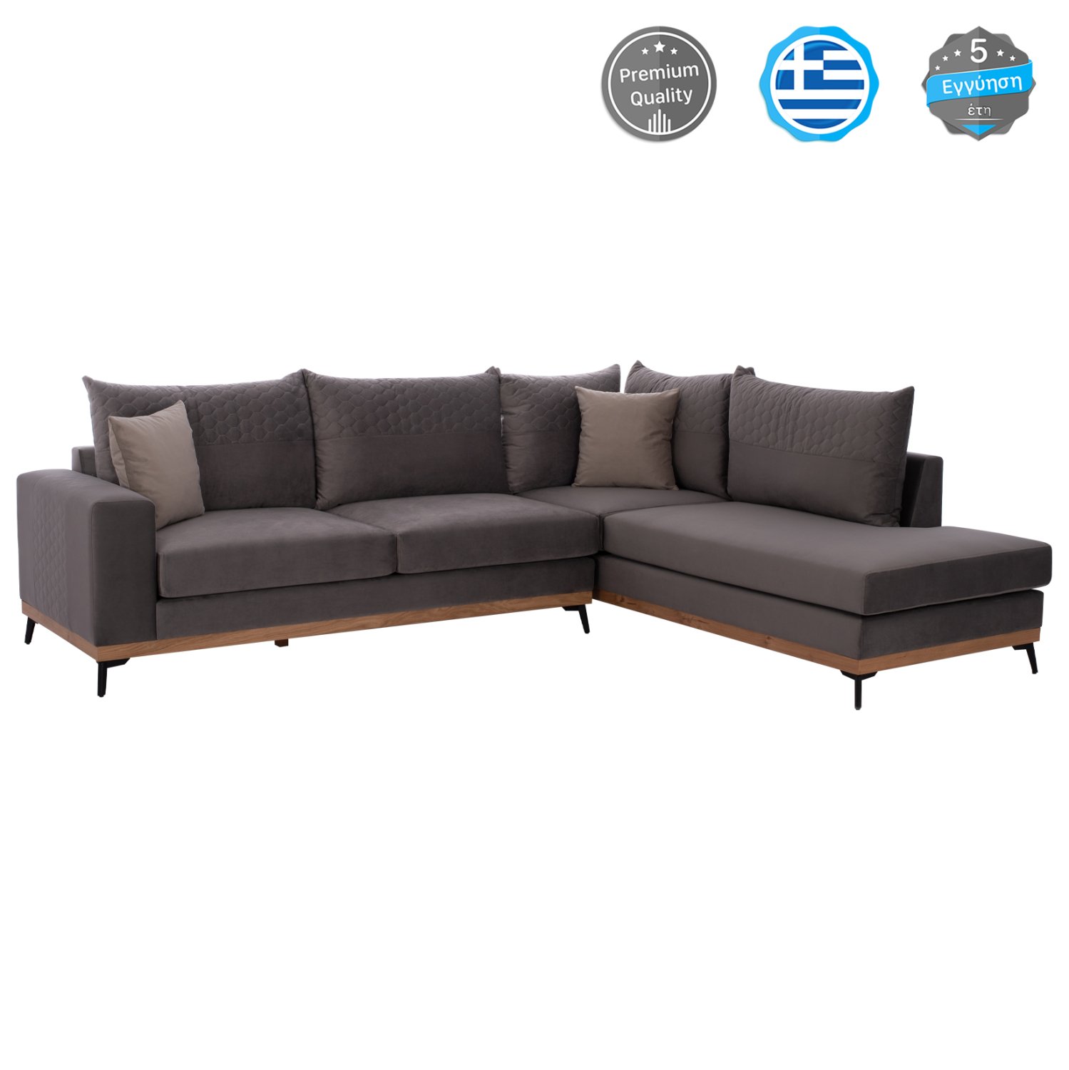 kanapes-dexia-gonia-yfasma-alekiasto-gkr ΚΑΝΑΠΕΣ ΔΕΞΙΑ ΓΩΝΙΑ MESINA ΥΦΑΣΜΑ ΑΛΕΚΙΑΣΤΟ ΓΚΡΙ 290Χ240Χ94Υεκ. HM3253.01R - Image 1