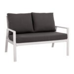 ΚΑΝΑΠΕΣ ΔΙΘΕΣΙΟΣ ΑΛΟΥΜΙΝΙΟΥ TABBY HM5561.01 ΛΕΥΚΟΣ ΜΕ ΜΑΞΙΛΑΡΙΑ