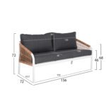 ΚΑΝΑΠΕΣ ΕΞ.ΧΩΡΟΥ 3ΘΕΣΙΟΣ MAERLY HM6055.01 ΑΛΟΥΜΙΝΙΟ ΛΕΥΚΟ-ΣΧΟΙΝΙ-ΑΝΘΡΑΚΙ ΜΑΞΙΛΑΡΙΑ - Image 2