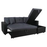 ΚΑΝΑΠΕΣ ΓΩΝΙΑ ΚΡΕΒΑΤΙ WAYNE 220x146x86Υεκ.HM3028.01 ΓΚΡΙ ΜΕ ΜΑΥΡΟ PU - Image 2