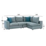 ΚΑΝΑΠΕΣ ΓΩΝΙΑ ΠΟΛΥΜΟΡΦΙΚΟΣ MONZA ΥΦΑΣΜΑ ΑΛΕΚΙΑΣΤΟ ΦΥΣΤΙΚΙ-ΠΕΤΡΟΛ  265x195x98Yεκ. HM3256.08 - Image 2