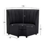 ΚΑΝΑΠΕΣ ΓΩΝΙΑΚΟΣ LANDON HM3163.01 ΑΠΟ ΤΕΧΝΟΔΕΡΜΑ ΜΑΥΡΟ 118x66x93Υ εκ. - Image 2