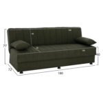 ΚΑΝΑΠΕΣ ΚΡΕΒΑΤΙ ANDRI ΤΡΙΘΕΣΙΟΣ DARK OLIVE HM3239.05 180x72x77 εκ. - Image 2
