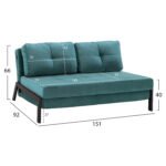ΚΑΝΑΠΕΣ ΚΡΕΒΑΤΙ CONSTANCE HM3079.15 ΒΕΛΟΥΔΟ MENTA 2½ ΘΕΣΙΟΣ 151x92x66Υεκ. - Image 2