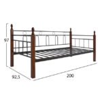 ΚΑΝΑΠΕΣ ΚΡΕΒΑΤΙ REVEN ΣΤΡΩΜΑ 90Χ190 εκ ΜΕΤΑΛΛΟ ΚΑΙ ΞΥΛΟ HM367 - Image 2