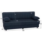 ΚΑΝΑΠΕΣ ΚΡΕΒΑΤΙ ANDRI ΤΡΙΘΕΣΙΟΣ ΜΠΛΕ HM3239.07 180x83x74Y εκ. - Image 2