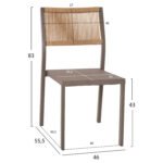 ΚΑΡΕΚΛΑ ΑΛΟΥΜΙΝΙΟΥ ΣΑΜΠΑΝΙ ΜΕ RATTAN & TEXTLINE HM5921.03 46x55,5x83 εκ. - Image 2