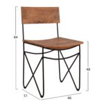 ΚΑΡΕΚΛΑ ΑΠΟ ΜΑΣΙΦ ΞΥΛΟ ΑΚΑΚΙΑΣ KAI ΜΕΤΑΛΛΟ ΦΥΣΙΚΟ 46x51x84Υεκ.HM8180.11 - Image 2