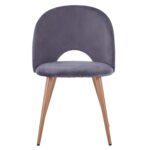 ΚΑΡΕΚΛΑ SADIE ΒΕΛΟΥΔΟ ΓΚΡΙ ΚΑΙ ΜΕΤΑΛΛΙΚΑ ΠΟΔΙΑ HM8544.01 52x49,5x77Υ εκ. - Image 3