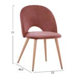 ΚΑΡΕΚΛΑ SADIE ΒΕΛΟΥΔΟ ΣΑΠΙΟ ΜΗΛΟ ΚΑΙ ΜΕΤΑΛΛΙΚΑ ΠΟΔΙΑ HM8544.02 52x49,5x77Υ εκ. - Image 2