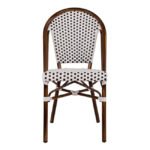 ΚΑΡΕΚΛΑ BISTRO ΑΛΟΥΜΙΝΙΟΥ BAMBOO LOOK ΜΕ ΛΕΥΚΟ-ΜΑΥΡΟ RATTAN HM5566.01 45x54x90Υεκ. - Image 3
