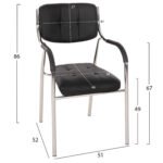 ΚΑΡΕΚΛΑ ΕΠΙΣΚΕΠΤΟΥ OBERON HM1018.01 ΜΑΥΡΟ PU 51x52x86Υ εκ. - Image 2