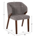 ΚΑΡΕΚΛΑ RADDER HM9749 RUBBERWOOD ΣΕ ΚΑΡΥΔΙ-ΓΚΡΙ ΥΦΑΣΜΑ 50x53x77Υεκ. - Image 2