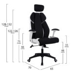 ΚΑΡΕΚΛΑ ΓΡΑΦΕΙΟΥ SALENA HM1086.02 ΣΕ ΜΑΥΡΟ-ΛΕΥΚΟ ΧΡΩΜΑ 65x70x128-132 - Image 2