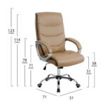 ΚΑΡΕΚΛΑ ΓΡΑΦΕΙΟΥ ZAMORA ΔΙΕΥΘΥΝΤΙΚΗ HM1087.09 ΣΕ CAMEL ΧΡΩΜΑ 51x71x123 εκ. - Image 2