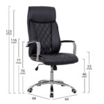 ΚΑΡΕΚΛΑ ΓΡΑΦΕΙΟΥ SHAILA HM1104.01 ΣΕ ΧΡΩΜΑ ΜΑΥΡΟ 64x68x(116-123)cm - Image 2