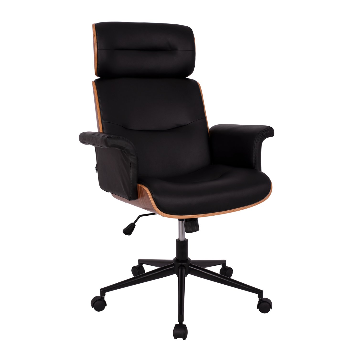 karekla-grafeioy-dieythyntiki-fb9110801- ΚΑΡΕΚΛΑ ΓΡΑΦΕΙΟΥ ΔΙΕΥΘΥΝΤΙΚΗ SUPERIOR PRO HM1108.01 ΚΑΡΥΔΙ-ΜΑΥΡO PU 74x74x116Yεκ. - Image 1