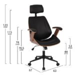 ΚΑΡΕΚΛΑ ΓΡΑΦΕΙΟΥ ΔΙΕΥΘΥΝΤΙΚΗ SUPERIOR PRO HM1109.01 ΚΑΡΥΔΙ-ΜΑΥΡO PU 63x67x123Yεκ. - Image 2