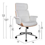 ΚΑΡΕΚΛΑ ΓΡΑΦΕΙΟΥ ΔΙΕΥΘΥΝΤΙΚΗ SUPERIOR PRO HM1108.02 SONAMA-ΛΕΥΚΟ PU 74x74x116Yεκ. - Image 2