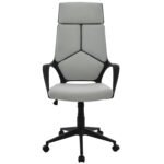 ΚΑΡΕΚΛΑ ΓΡΑΦΕΙΟΥ ANIVIA HM1073.21 ΓΚΡΙ & ΣΚΕΛΕΤΟ ΜΑΥΡΟ 64x61x127 cm - Image 2