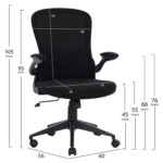 ΚΑΡΕΚΛΑ ΓΡΑΦΕΙΟΥ ELSIR HM1178.01 ΜΑΥΡΟ MESH ΜΑΥΡΟΣ ΣΚΕΛΕΤΟΣ 60x56x105 εκ. - Image 2