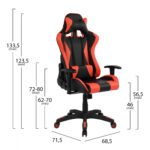 ΚΑΡΕΚΛΑ ΓΡΑΦΕΙΟΥ GAMING HM1062.01 SPEED ΜΑΥΡΟ ΚΟΚΚΙΝΟ PU 68,5 x 71,5 x 133,5 εκ. - Image 2