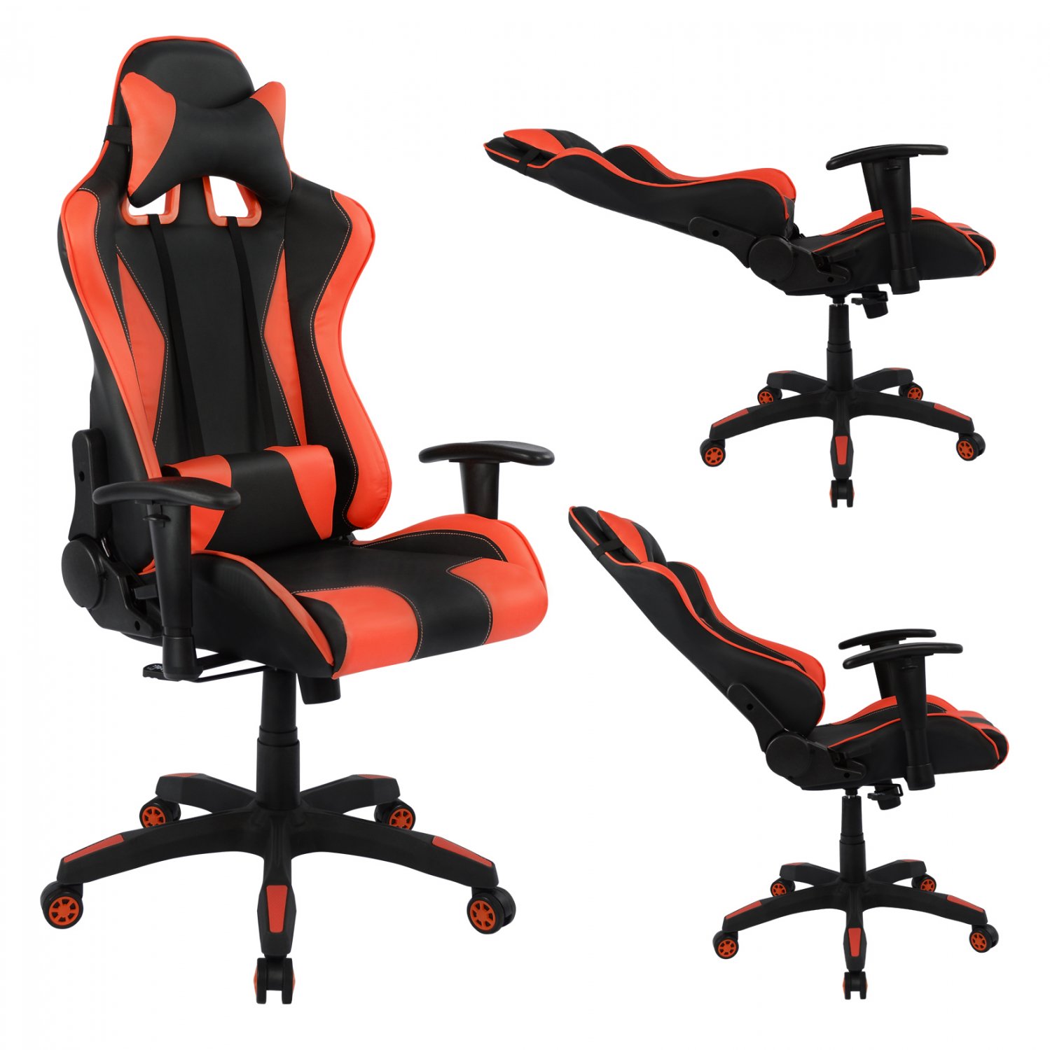 karekla-grafeioy-gaming-hm106201-speed-m ΚΑΡΕΚΛΑ ΓΡΑΦΕΙΟΥ GAMING HM1062.01 SPEED ΜΑΥΡΟ ΚΟΚΚΙΝΟ PU 68,5 x 71,5 x 133,5 εκ. - Image 1