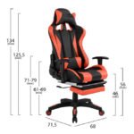 ΚΑΡΕΚΛΑ ΓΡΑΦΕΙΟΥ GAMING HM1063.01 SPEED ΜΑΥΡΟ ΚΟΚΚΙΝΟ & ΥΠΟΠΟΔΙΟ 68 x 71,5 x 134 cm - Image 2