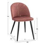 ΚΑΡΕΚΛΑ ODED ΜΕ ΜΕΤΑΛΛΙΚΑ ΜΑΥΡΑ ΠΟΔΙΑ & ΒΕΛΟΥΔΟ ΣΑΠΙΟ ΜΗΛΟ HM8731.12 49x57x79Υ εκ. - Image 2