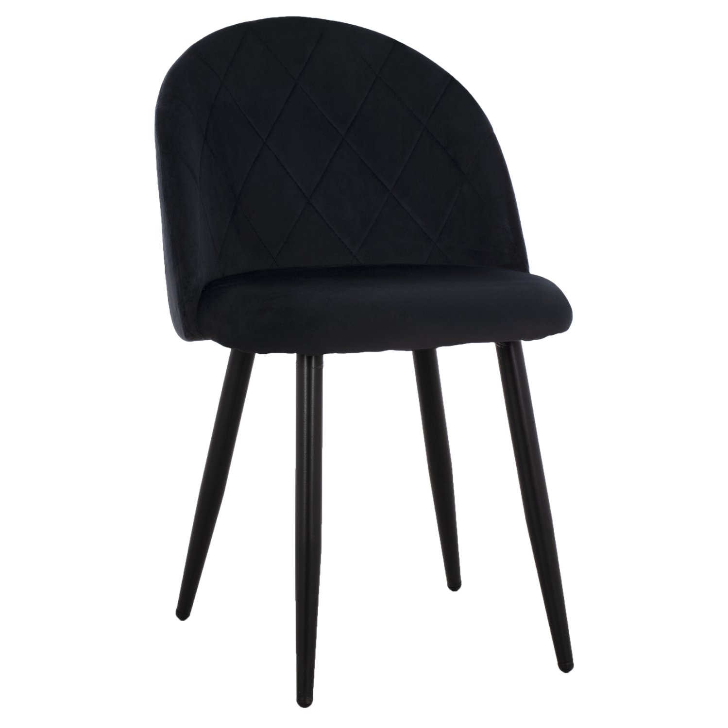 karekla-me-metallika-mayra-podia-beloydo ΚΑΡΕΚΛΑ ODED ΜΕ ΜΕΤΑΛΛΙΚΑ ΜΑΥΡΑ ΠΟΔΙΑ & ΒΕΛΟΥΔΟ ΜΑΥΡΟ HM8731.14 45x52x77 εκ. - Image 1