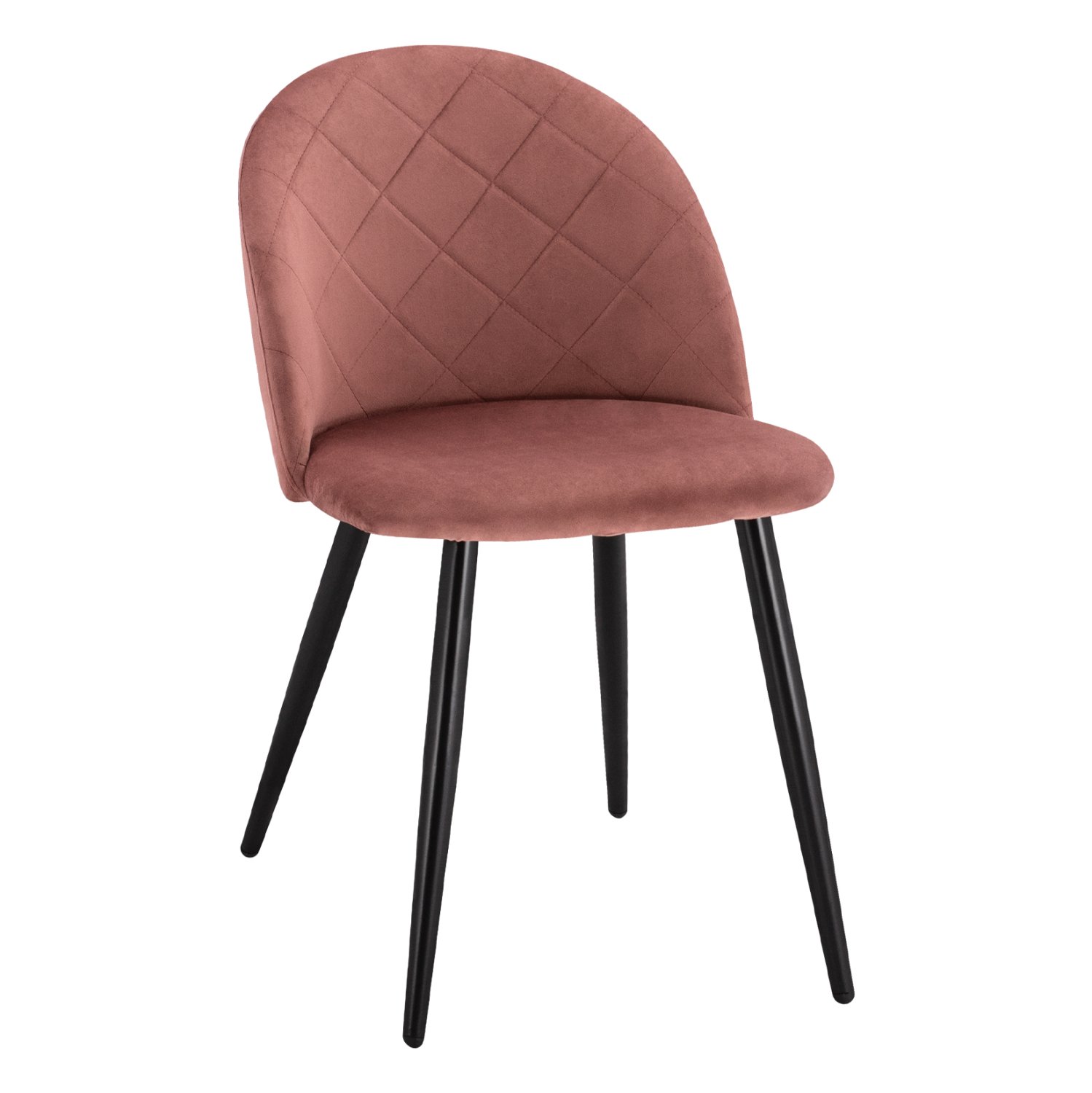 karekla-me-metallika-mayra-podia-beloydo ΚΑΡΕΚΛΑ ODED ΜΕ ΜΕΤΑΛΛΙΚΑ ΜΑΥΡΑ ΠΟΔΙΑ & ΒΕΛΟΥΔΟ ΣΑΠΙΟ ΜΗΛΟ HM8731.12 49x57x79Υ εκ. - Image 1