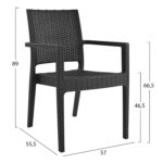 ΠΟΛΥΘΡΟΝΑ ΠΟΛΥΠΡΟΠΥΛΕΝΙΟΥ ΒΑΡΕΩΣ ΤΥΠΟΥ KAGANU DARK GREY HM5134.01 57x55,5x89 εκ. - Image 2