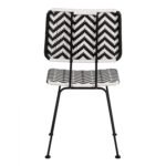 ΚΑΡΕΚΛΑ ΜΕΤΑΛΛΙΚΗ ALLEGRA HM5693 ΜΕ WICKER ΜΑΥΡΟ-ΛΕΥΚΟ 46x56x88Υ εκ. - Image 6